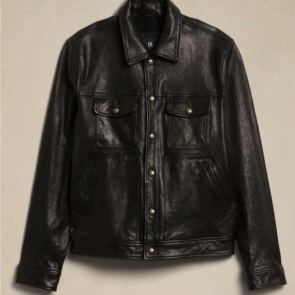 Men’s BRAND NEW BANANA REPUBLIC Alto Genuine Leather Jacket Sz MEDIUM